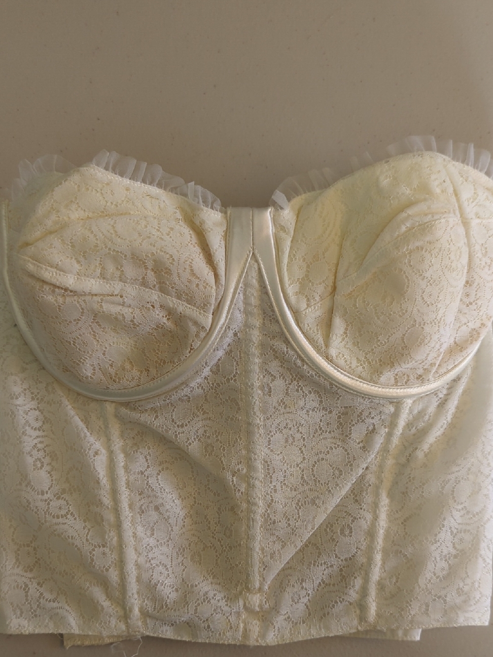 Strapless Lace Bustier Corset in Ivory